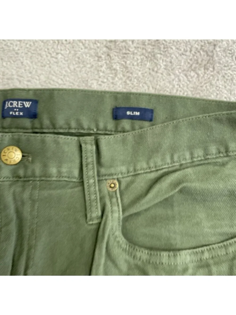 J.Crew Flex Men's W36 L32 Olive Green Slim Fit Chino Pants P0332
